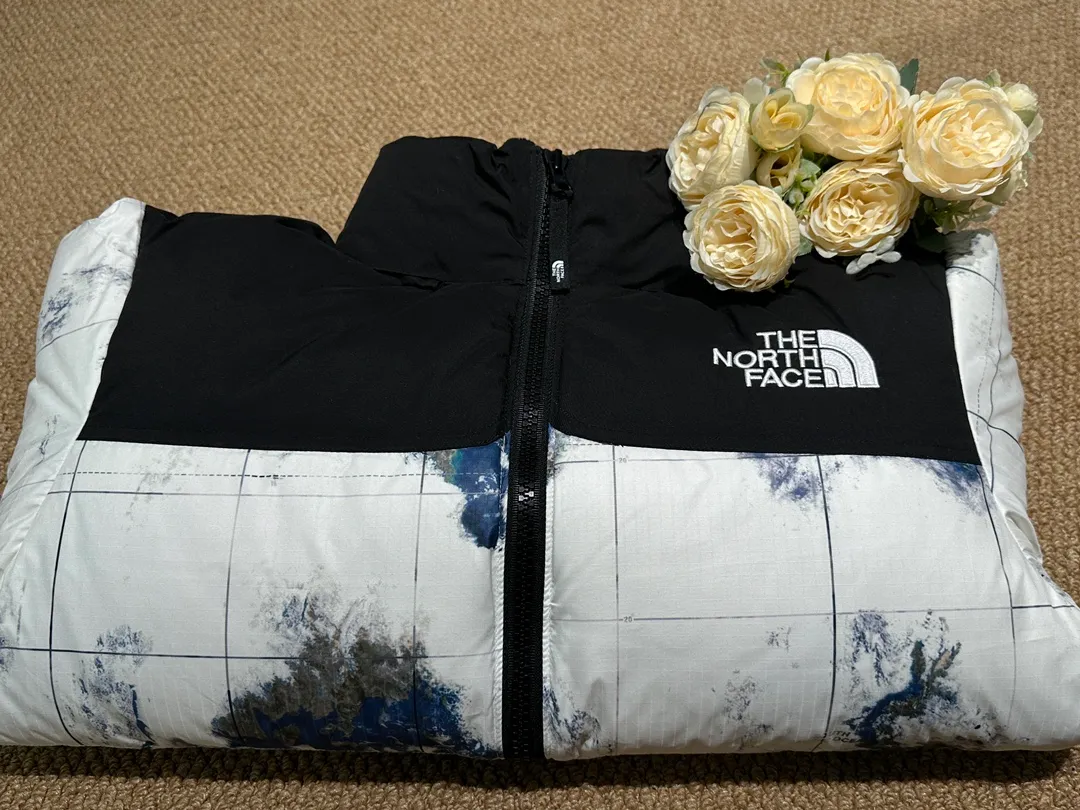💰P350 Style No.: Y 102 TNF/North Face·Glossy Large Plaid🔥Earth Print Color Down Jacket🔥 -Authentic Level-Premium Couple Down Jacket Sizes: XS～XXL